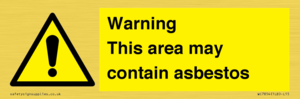 Warning This area may contain asbestos